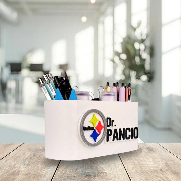 Personalized Pittsburgh Steelers Desk Organizer, Steelers Office Decor - Picture 9 of 10